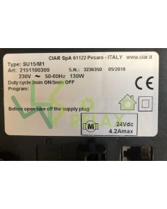 Kompatibles Netzteil für Ciar SpA Sessel SU15M1 230V 50-60Hz 130W